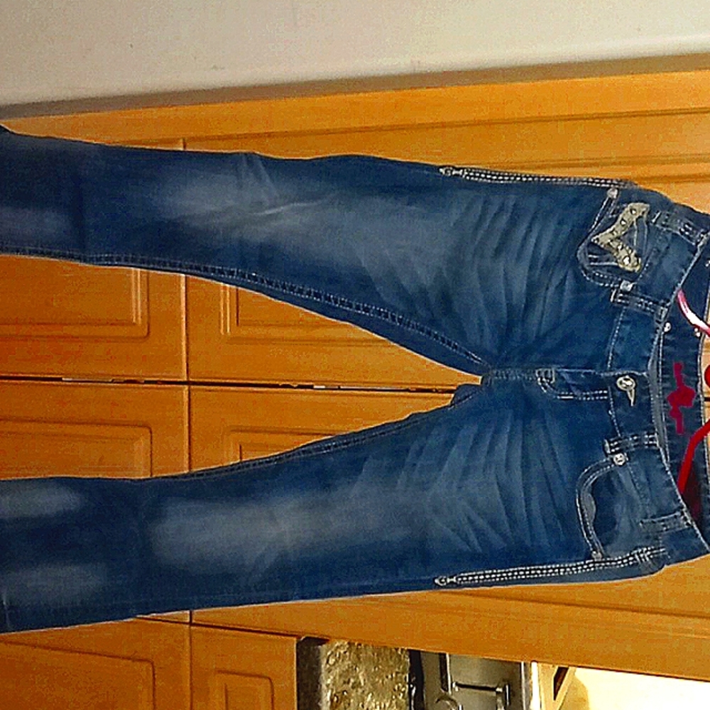 Rock&Roll Cowgirl boot cut jeans size 26W 32L ... NEVER WORN! Way to long!